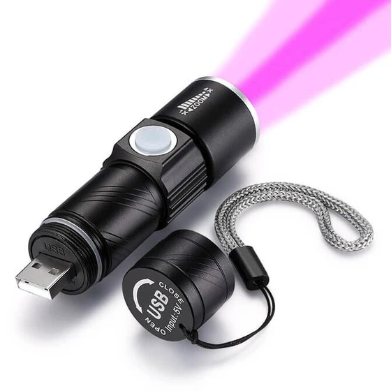 LUMENSHOOTER S3 365nm UV Flashlight with 3 LEDs, Rechargeable Black Light  Torch for Resin Curing, Rocks Searching, Scorpion & Pet Urine Finding