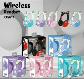 تصویر هدفون بلوتوثی گربه ای مدل KT-M11 WIRELESS HEADSET KT-M11