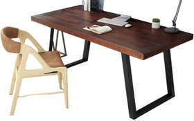 تصویر میز کامپیوتر چوب فلز مدل بردیا Bardia model wood & metal computer desk