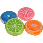 تصویر جعبه قرص چرخشی روزانه – طرح میوه‌ای 