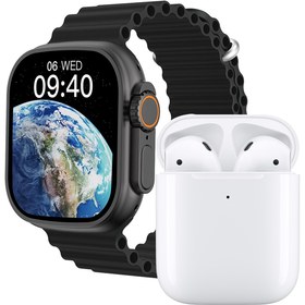 تصویر ساعت هوشمند ورنا مدل W49 Ultra به همراه هندزفری بلوتوثی مدل airpod Verna W49 Ultra Smartwatch with airpod