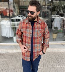 تصویر پیراهن پشمی ضخیم - زردقرمز / 2xl 