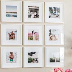 تصویر مجموعه ست قاب عکس سفید 9 عددی سایز 30در30 