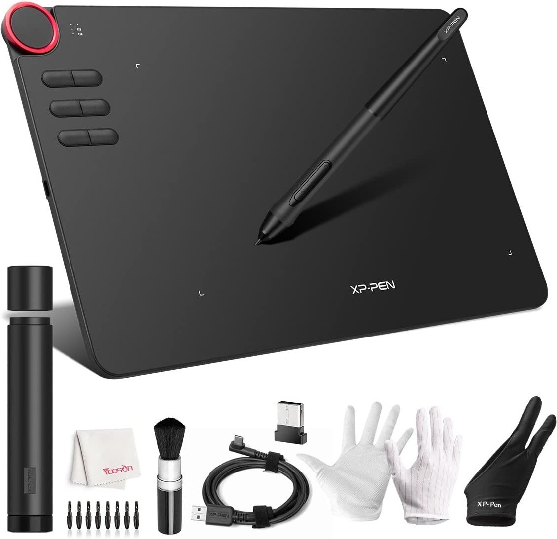 2023 HUION Inspiroy 2 Large Drawing Tablet with Scroll Wheel 3-Set 8  Customized Keys Battery-Free Stylus for Digital Art, Design, Sketch,  10x6inch