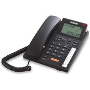 تصویر تلفن رومیزی سیمی UNIDEN AS7411 با اسپیکرفون و نمایشگر شماره (مشکی / سفید) 