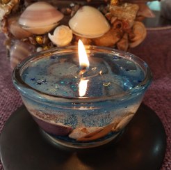 تصویر شمع کریستالی ژله ای دریاییka/ao - آبی اقیانوسی candle_panah