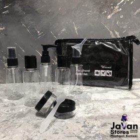 تصویر پک مسافرتی 9 تکه - مشکی 9 in 1 travel bottle set WESUNCO