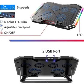 تصویر پایه خنک کننده لپ تاپ مدل Q8-RGB Q8-RGB Laptop Coolpad