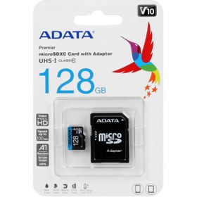 تصویر ADATA Premier microSDXC & adapter UHS-I U1 Class 10-100MB/s-128GB (گارانتی شرکت آونگ) 