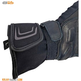 تصویر دستکش موتور سواری زمستانی پروتکشن در RAPIDO مشکی Protection winter motorcycle gloves in black RAPIDO