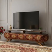 تصویر میز تلویزیون چوبی نقش آکام سایز ۱۴۰ 