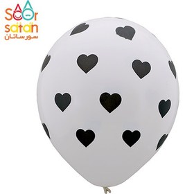 تصویر بادکنک سفید قلب مشکی 