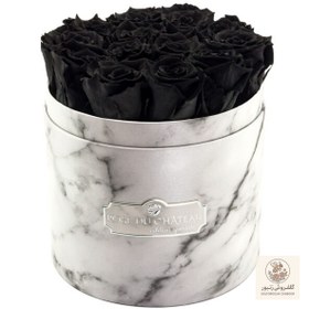تصویر Black Eternal Roses in White Marble Box | کد: ZNB-1IYY 