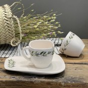 تصویر فنجان و زیری دفرمه برگ زیتونی 