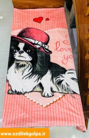 تصویر پتو ژله ای مسافرتی یکنفره طرح dog rugs سایز 160*220 برند شادیلون 