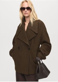 تصویر کت زنانه MANGO Oversize maxi collar wool coat 