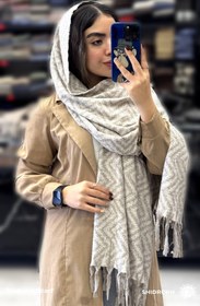 تصویر شال موهر زیگزاگی - سفید Shal moher zigzagi