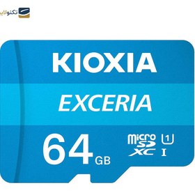 تصویر کارت حافظه microSDHC کیوکسیا مدل EXCERIA کلاس 10 استاندارد UHS-I U1 سرعت 100MBps ظرفیت 64 گیگابایت به همراه آداپتور SD Kioxia EXCERIA microSDHC V10 UHS-I U1 100MBps with SD adaptor - 64GB