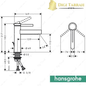 تصویر شیر روشویی هانس گروهه آلمان مدل finoris 110 