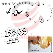 تصویر اعداد ساعت دیواری مولتی براق نقره‌ای 