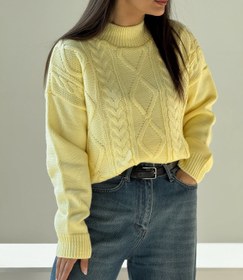 تصویر بافت پینترستی مدل زنجیره‌ای | بافت کاردیگن ترند دخترانه و زنانه | فری‌سایز ۳۶ تا ۴۴ کاردیگان 