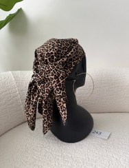 تصویر مینی اسکارف پلنگی قهوه ای 