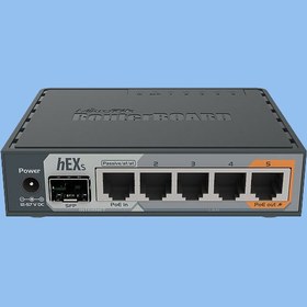 تصویر روتر شبکه 5 پورت میکروتیک مدل hEX S RB760iGS hEX S RB760iGS 5port Gigabit Ethernet Router