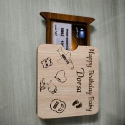 تصویر کارت هدیه چوبی نوزاد یا عروس یا … کد 602 (اقساطی) 