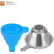 تصویر قیف سیلیکونی با فیلتر فلزی مخصوص رزین پرینتر سه‌ بعدی - آبی 