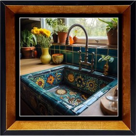 تصویر کاشی سرامیکی مربعی مدل آشپزخانه مونا 