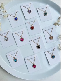 تصویر گردنبند قلب نگین دار 