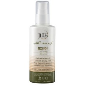 تصویر كرم ضد آفتاب پمپی اس پی اف 50 پوست چرب بی رنگ 100 میلی لیتر ژوت Jute spf50 For Oily Skin Colorless Sunscreen Cream