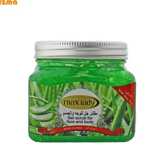 تصویر ژل اسکراب صورت و بدن آلوئه‌ورا مکس لیدی حجم 300 میلی لیتر Max Lady Aloe vera Face and Body