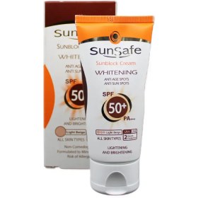 تصویر سان سیف کرم ضد آفتاب روشن کننده بژ روشن اس پی اف 50 sunsafe | 1319020019