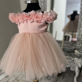 تصویر لباس عروس بچگانه شکوفه دامن پرنسسی Dress