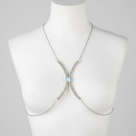 تصویر زنجیر سینه نگین دار سلویا کد 61 