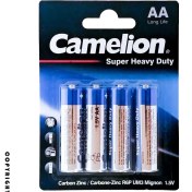 تصویر باتری قلمی کملیون مدل Super Heavy Duty بسته 4 عددی Camelion Super Heavy Duty AA Battery Pack of 4