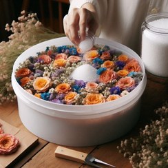 تصویر سیلیکاژل مخصوص تهیه گل خشک با بسته بندی یک کیلوگرمی 