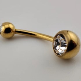 تصویر پیرسینگ ناف دو سر نگین 