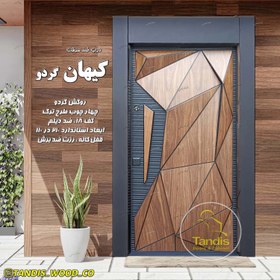 تصویر درب ضد سرقت کیهان روکش گردو تیره راست بازشو 