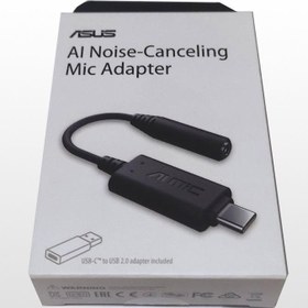 تصویر مبدل Type-C به جک 3.5 میلی‌متری ایسوس AI Noise Canceling ASUS AI Noise-Canceling Mic Adapter with USB Type-C-C to 3.5 mm Cable Adapter