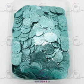 تصویر پولک سکه ای سوپر شاین سبز آبی 16 میل (بسته 250 گرمی) 