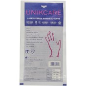 تصویر دستکش جراحی لاتکس استریل سایز 7 یونیک کر Latex Sterile Surgical Gloves 7 Unikcare