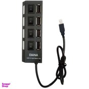 تصویر هاب 4 پورت USB 2.0 دیانا مدل fd56 
