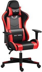 SONGMICS Racing Gaming Chair, Adjustable Ergonomic Office Chair with  Footrest, Tilt Mechanism, Lumbar Support, 330 lb Load, Black and Red  UOBG073B01