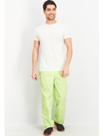 تصویر شلوار ساده مردانه با فیت معمولی، زرد سبز برند royalty Men Regular Fit Solid Basic Pants, Yellow Green