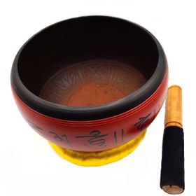 تصویر کاسه تبتی آلومینیوم قرمز 18cm 