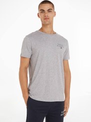 تصویر تی‌شرت راحتی مردانه با لوگوی اصلی، طوسی برند Tommy Hilfiger Men's Original Logo Lounge T-Shirt, Grey