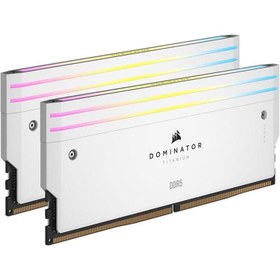 تصویر رم دسکتاپ کورسیر مدل 32GB(16GBx2) 6600 Dominator Titanium RGB White 