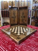 تصویر تخته نرد و شطرنج چوبی ملچ طرح فروهر و پاسارگاد کد TNS450 